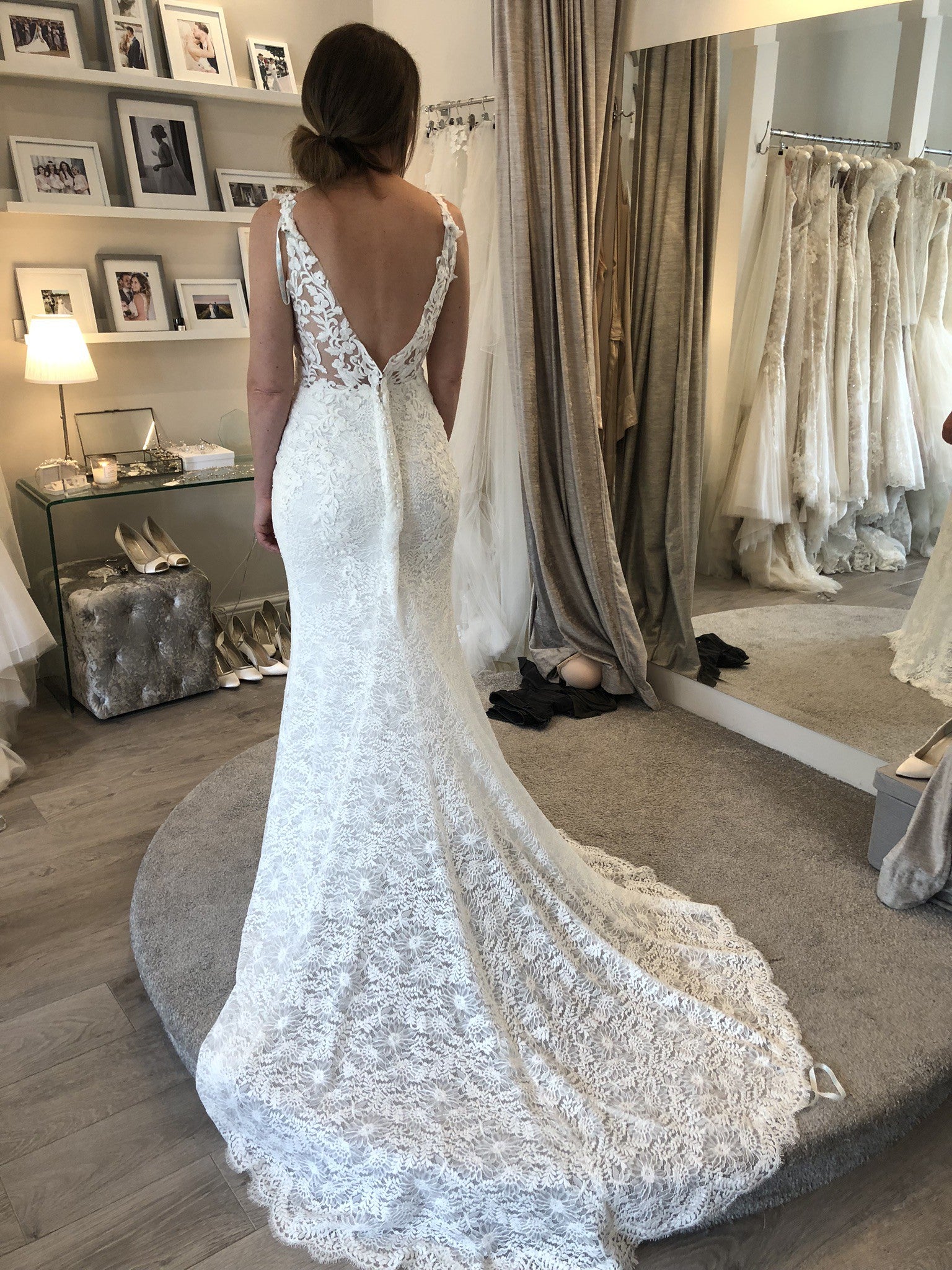 Enzoani Lucy Blue Wedding Gown - Elegant Long Sleeve Lace Bridal Dress for Church Ceremony & Formal Events