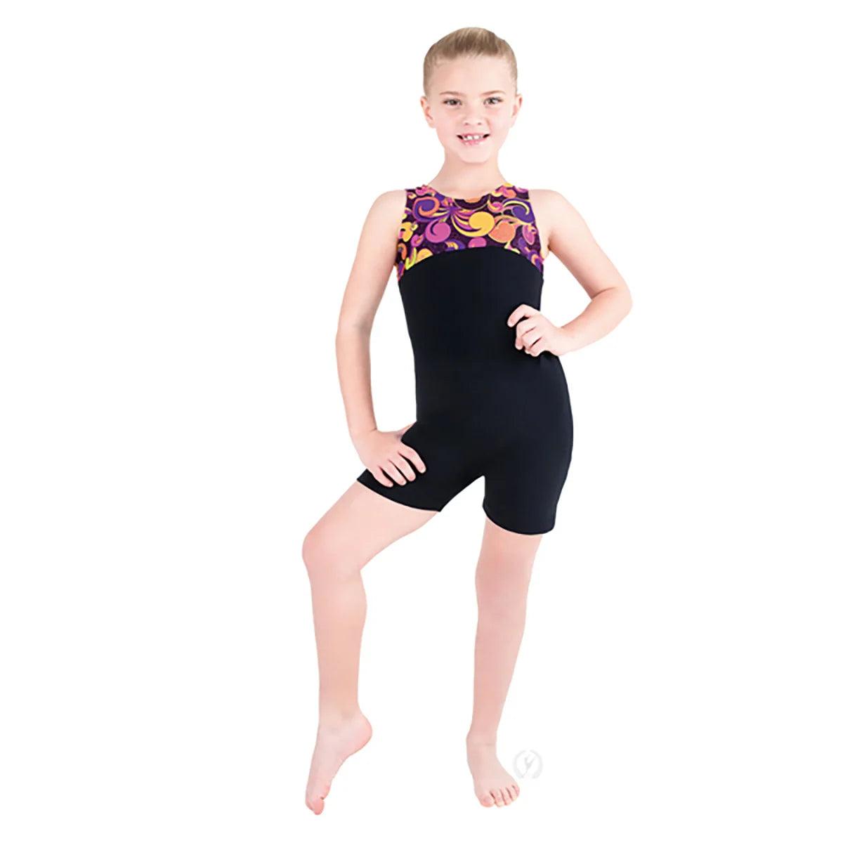 Eurotard Girls Swirl Gymnastics Biketard - Stretchy Leotard for Dance, Cheerleading & Performance - Perfect for Gymnastics Classes, Competitions & Recitals