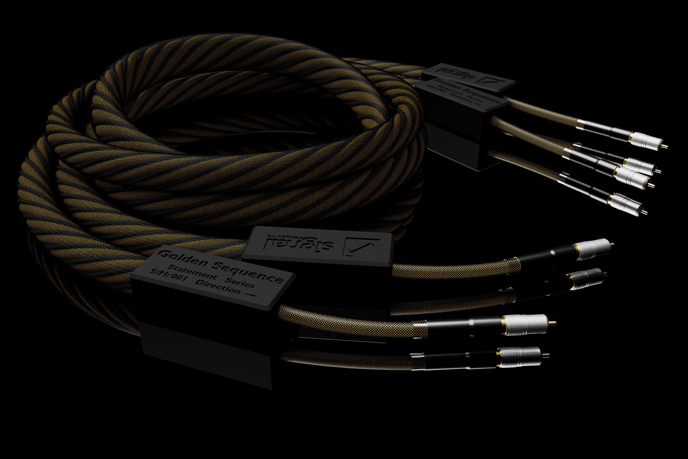 Premium Golden Sequence RCA Interconnect Cable by Signal Projects - High-Quality Audio Cable for Home Theater, Hi-Fi Systems & Professional Studio Equipment