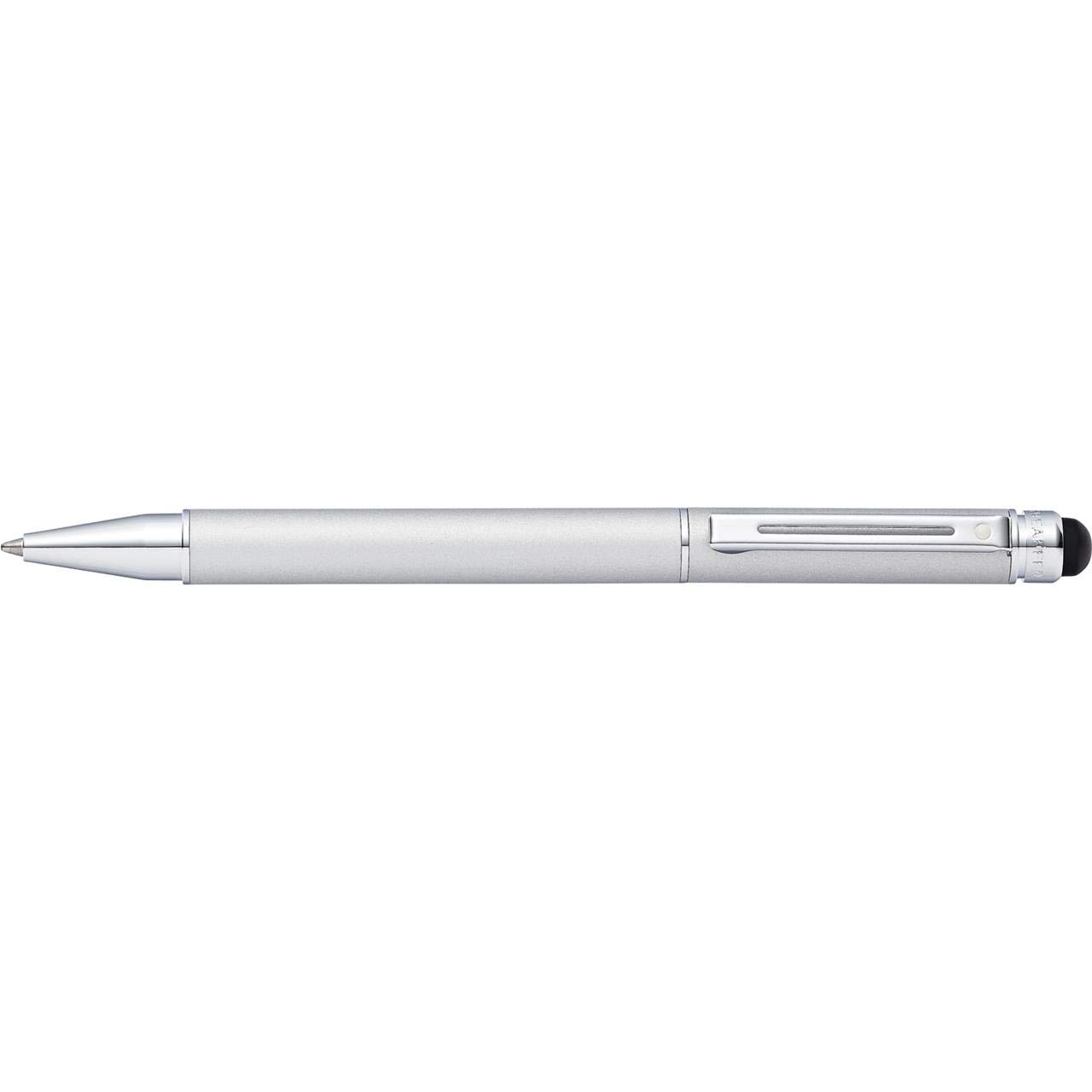 Sheaffer Switch Satin Chrome Ballpoint Pen & Stylus (E2915951) - Premium Writing Instrument for Business, Gifts & Note-Taking - Compatible with Touchscreen Devices