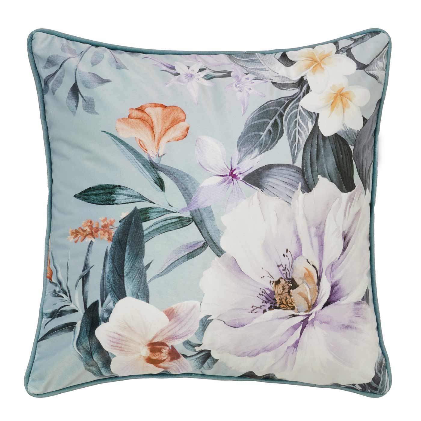 Chiquita Square White Velvet Cushion by Bianca - Luxurious Soft Throw Pillow for Sofa, Bed & Home Decor