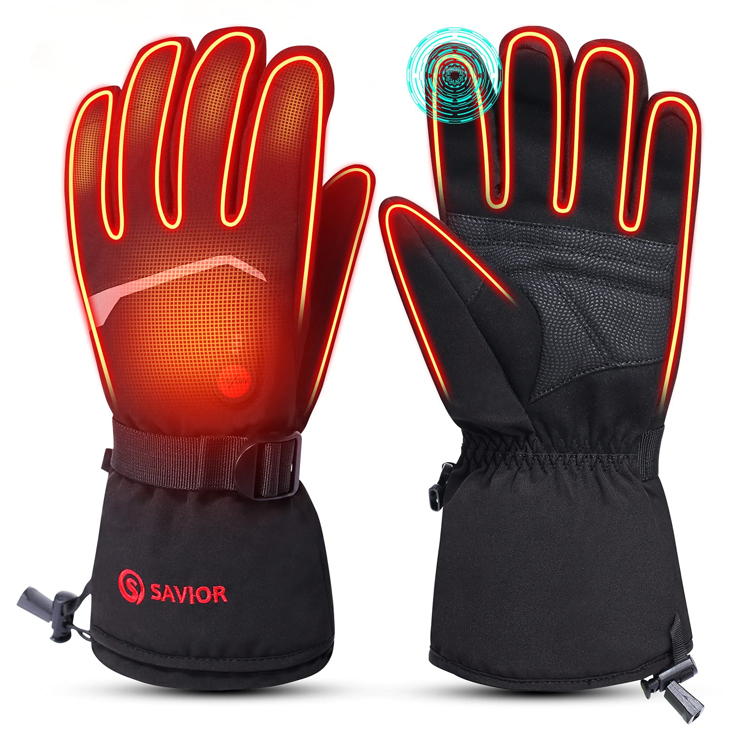 7.4V Rechargeable Electric Heated Gloves for Skiing, Motorcycling & Hiking - Touchscreen Compatible Winter Hand Warmers | Perfect for Cold Weather Outdoor Activities
