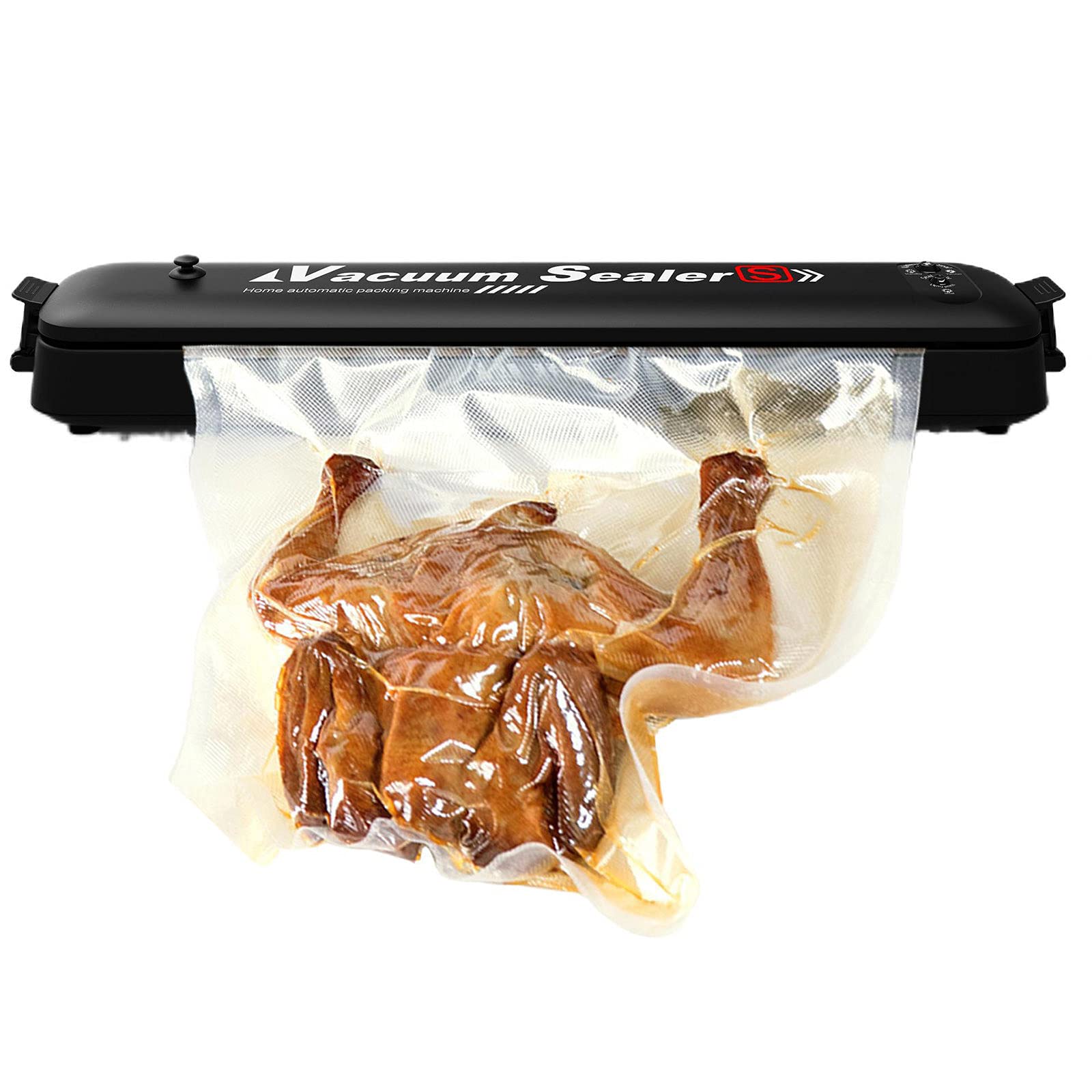 Qyhgba Compact Portable Vacuum Sealer for Food - Space Saving Kitchen Appliance with Locking Lid & Pulse Mode, Preserves Freshness for Dry & Moist Foods | Ideal for Meal Prep, Sous Vide, Freezer Storage & Travel