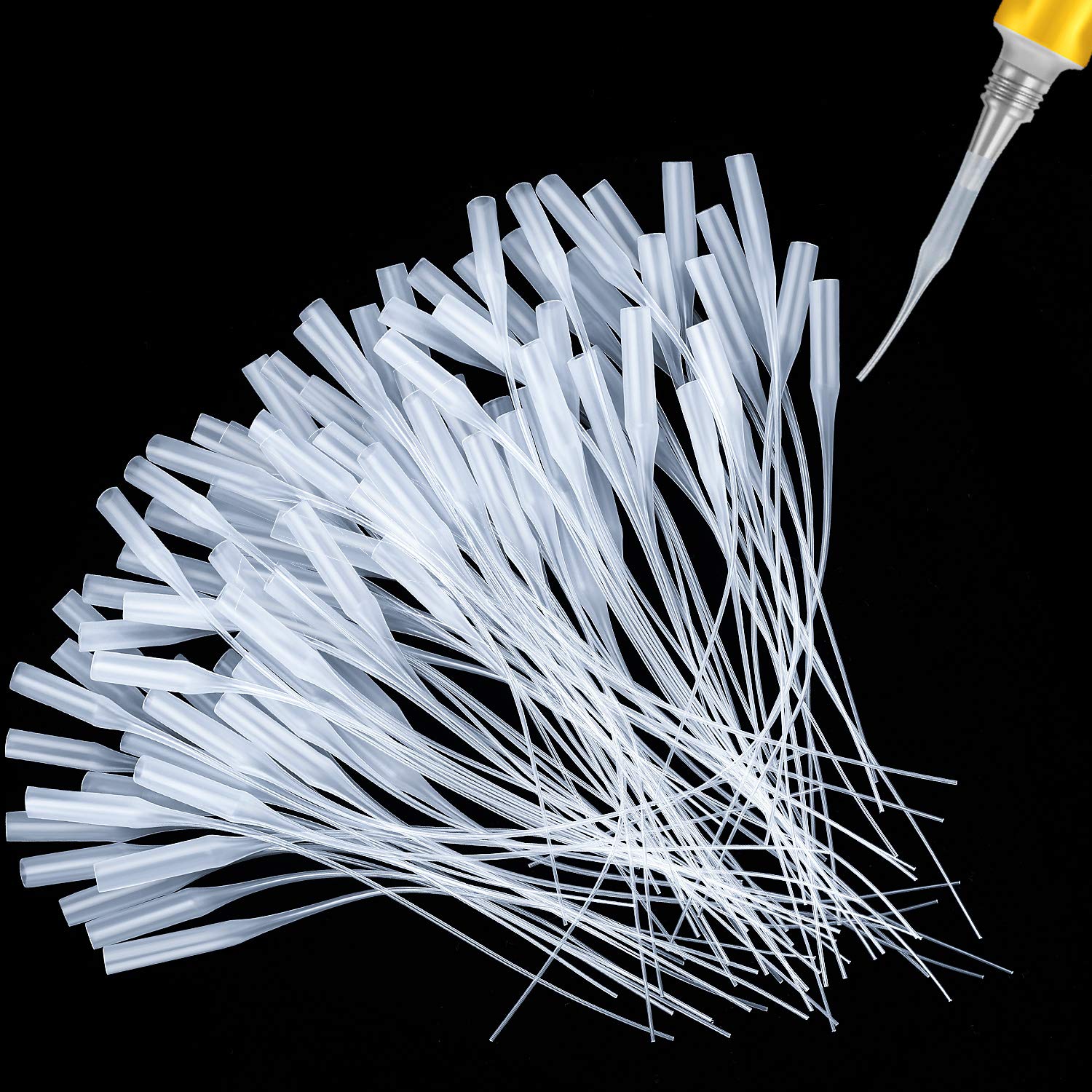 200-Piece Micro-Tip Plastic Glue Bottle Tips - Precision Glue Extender Applicators for Crafts, DIY Projects, Lab Work & Adhesive Dispensing | Perfect for Jewelry Making, Model Building & Scientific Experiments