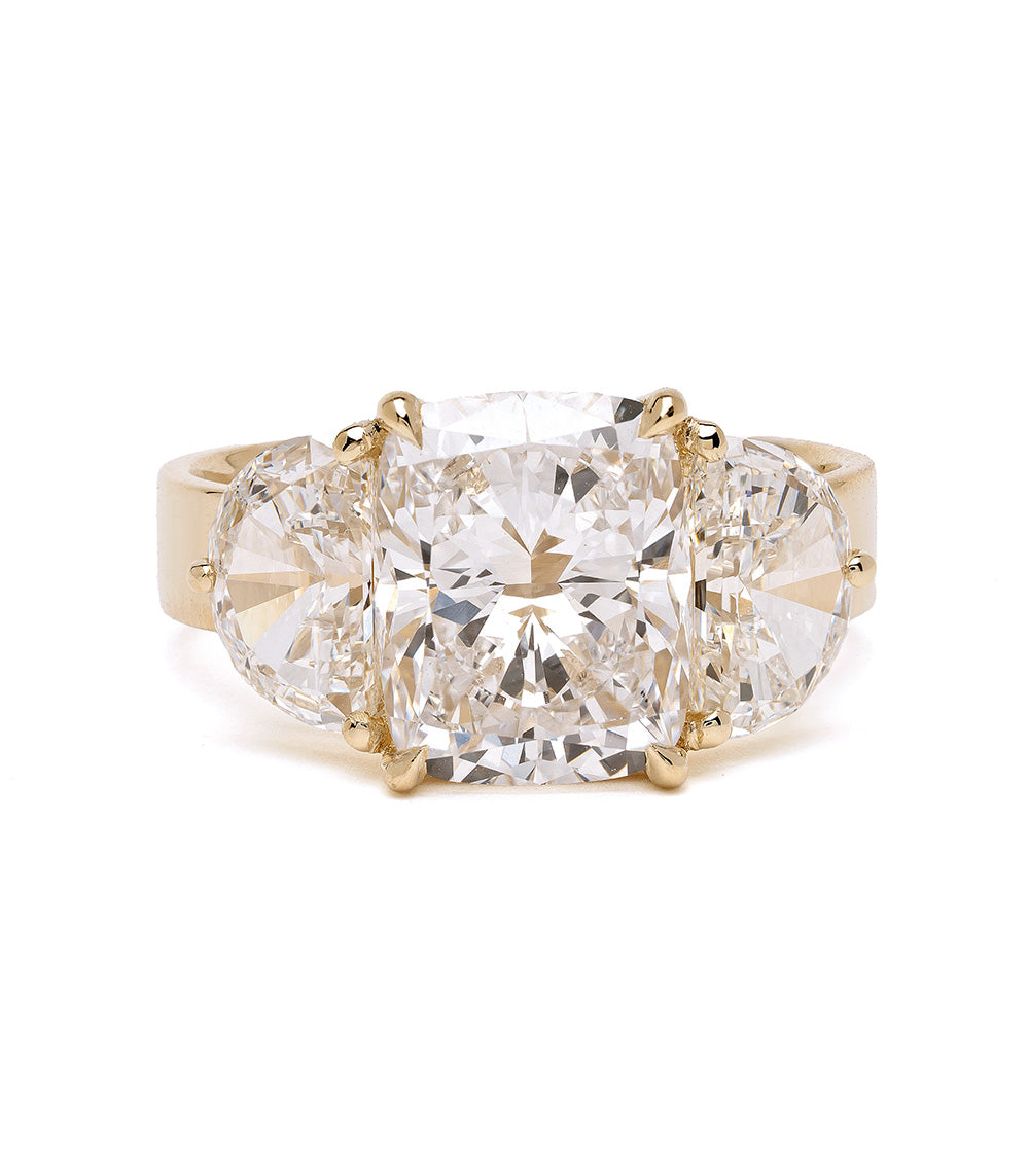 Charlie 3 Stone Cushion Cut Diamond Engagement Ring - Elegant Wedding Proposal Jewelry for Her