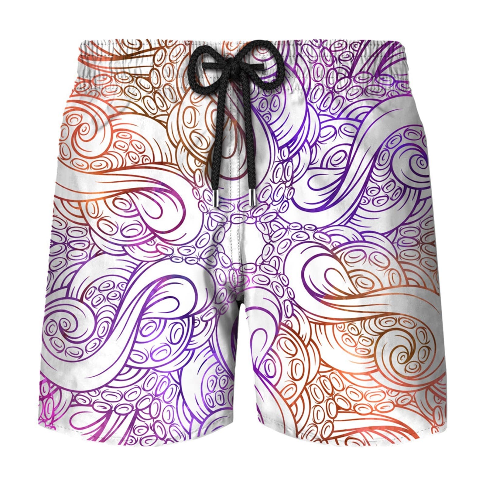 Men's Summer Beach Holiday Travel Printed Spandex Board Shorts - Versatile, Fashionable & Perfect for Swimming, Surfing, and Outdoor Activities
