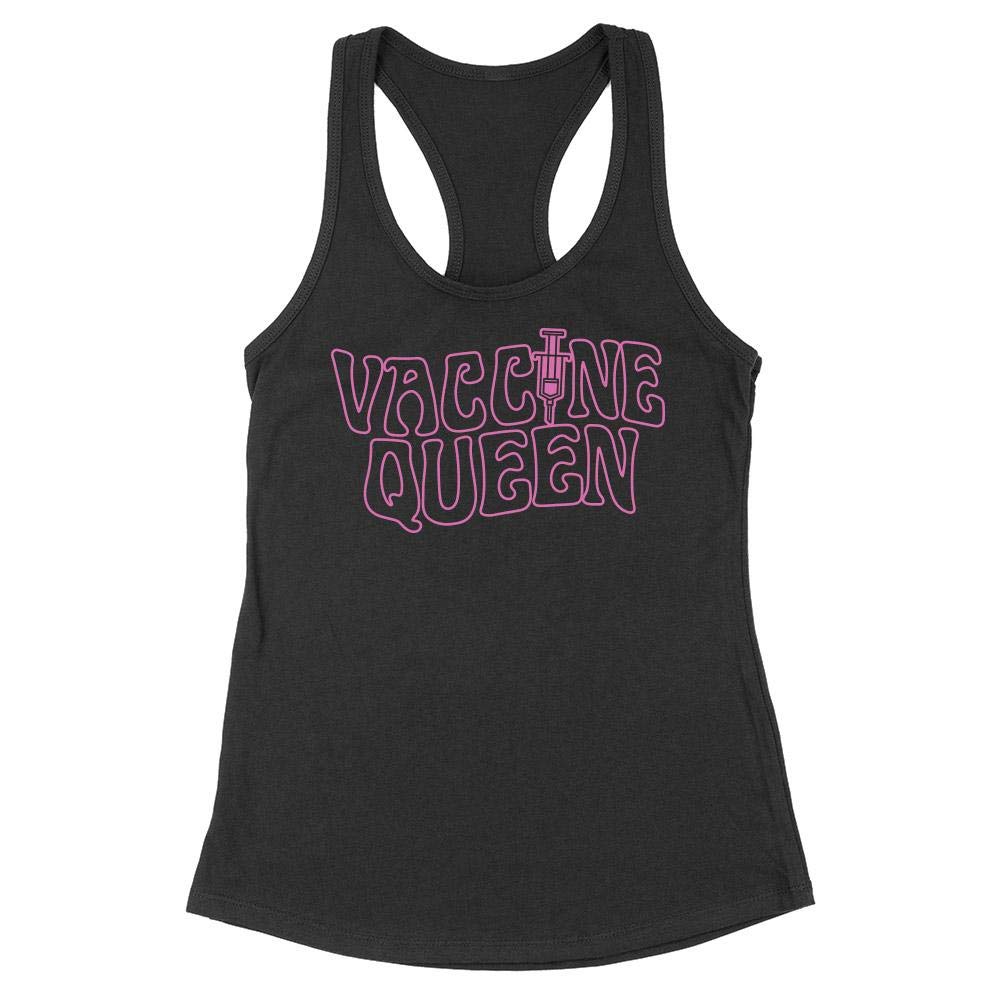 Vaccine Queen Tank Top - Fitted Racerback Women's Workout Shirt for Gym, Running & Casual Wear