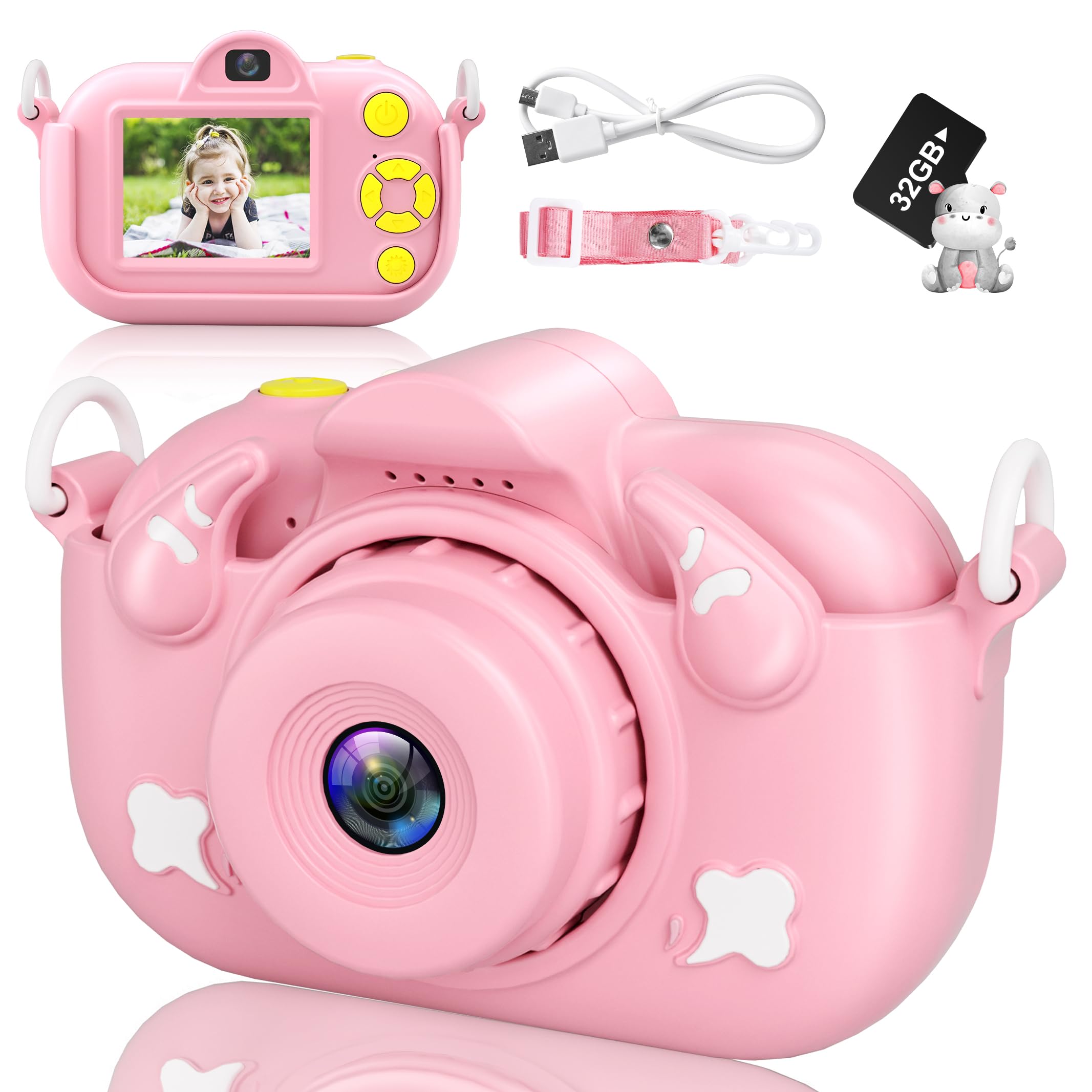 Best Kids Digital Camera Toy for Boys & Girls Ages 3-8 - 1080P HD Dual Lens Camera with 32GB SD Card | Perfect Christmas & Birthday Gift for Toddlers | Outdoor Adventures, Travel & Learning Photography