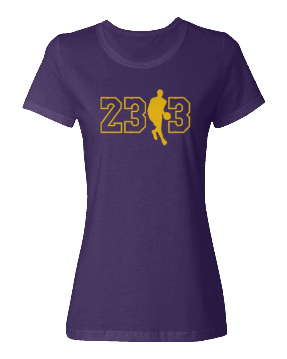 KING THREADS Los Angeles Basketball Star 23 Davis 3 Ladies' Crewneck T-Shirt - Women's Fan Apparel for Game Day & Casual Wear