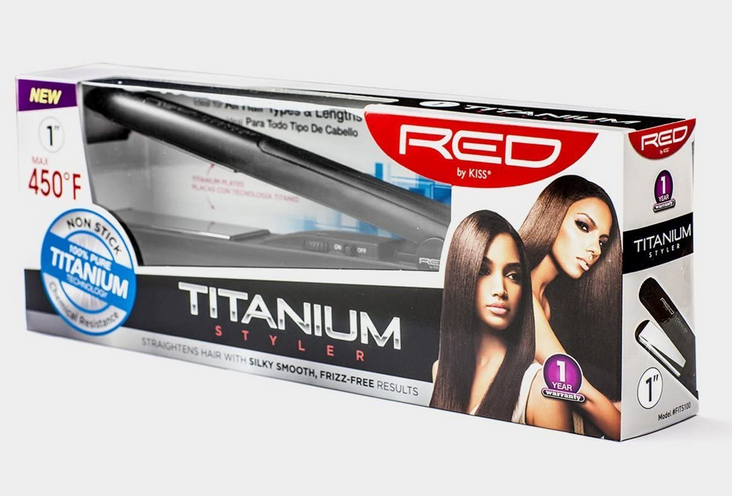 KISS Titanium Flat Iron 1.25 Inch - Professional Hair Straightener for Smooth & Shiny Hair - Perfect for Home & Salon Styling