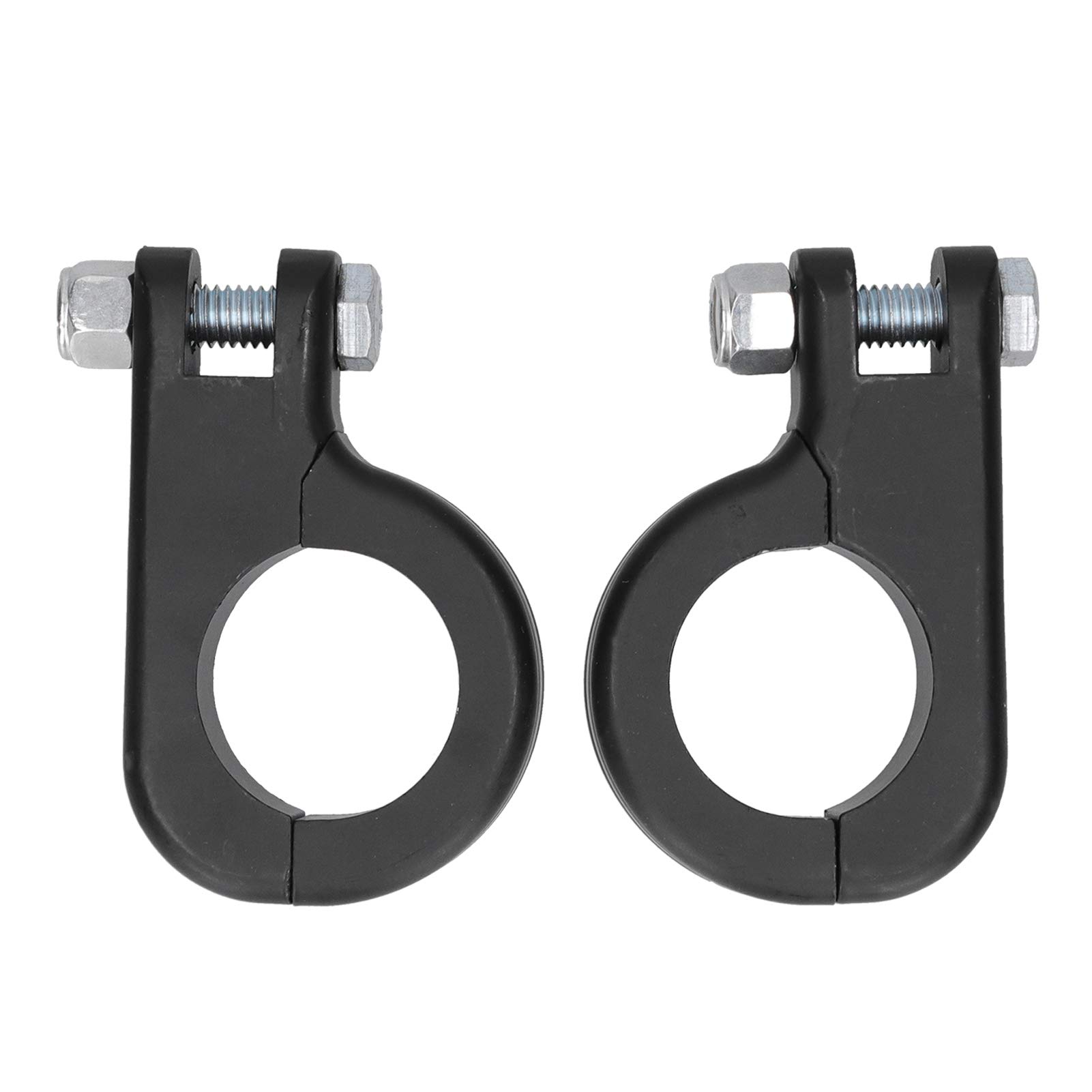 Black Aluminum Alloy Footpeg Clamp Pair - Motorcycle Engine Guard Mounts for Yamaha | Durable Footrest Accessory for Cruiser & Touring Bikes
