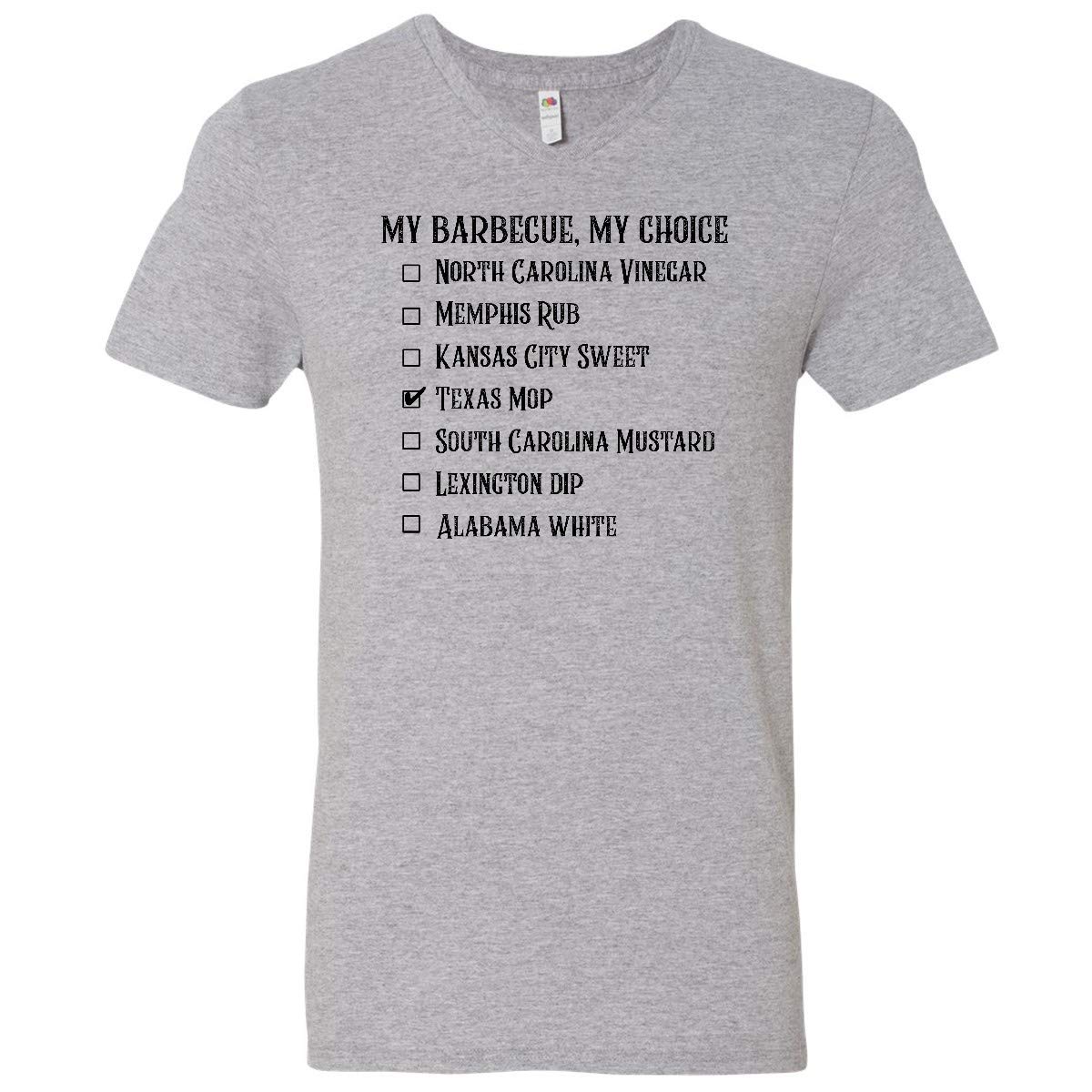 Inktastic Texas BBQ Mop Men's V-Neck T-Shirt - Comfortable Cotton Tee for Grilling, Barbecue Parties & Casual Wear
