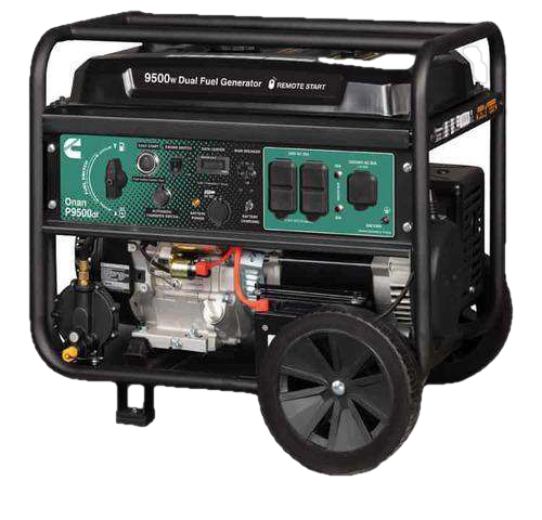 Cummins Onan P9500DF 7500W 9500W Dual Fuel Portable Generator with Remote Start - Perfect for Home Backup Power, Camping & Emergency Use
