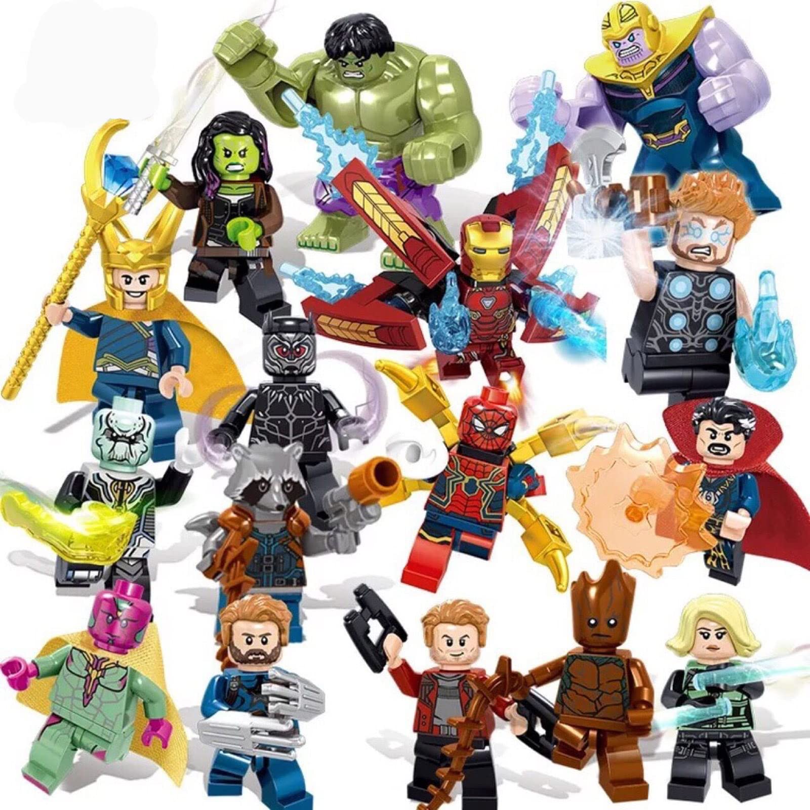 16Pcs 1.77-2.95 Inch Superhero Action Figures Toy Set - 2 Inch Mini Collectible Building Block Figures for DIY Battle Scenes | Perfect for Anime Fans, Movie Collectors & Creative Play