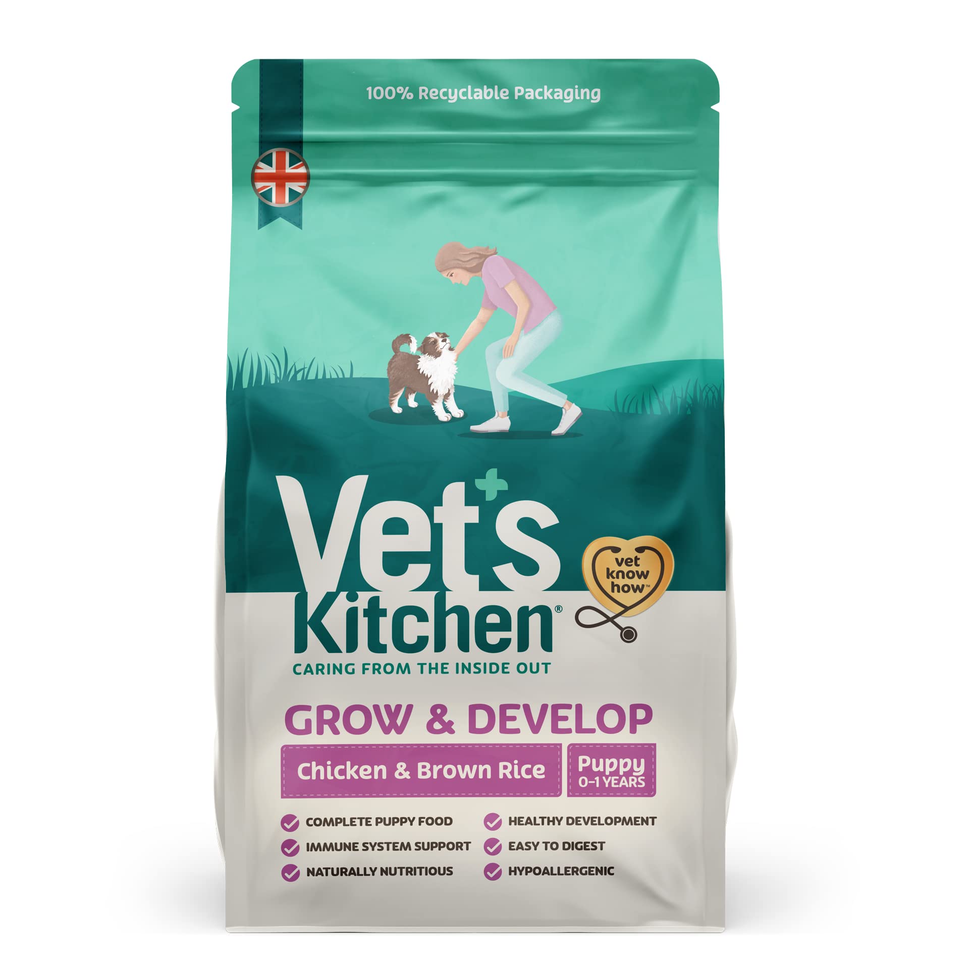Sumao Vet's Kitchen Puppy Dog Food - Chicken & Brown Rice for Active Puppies