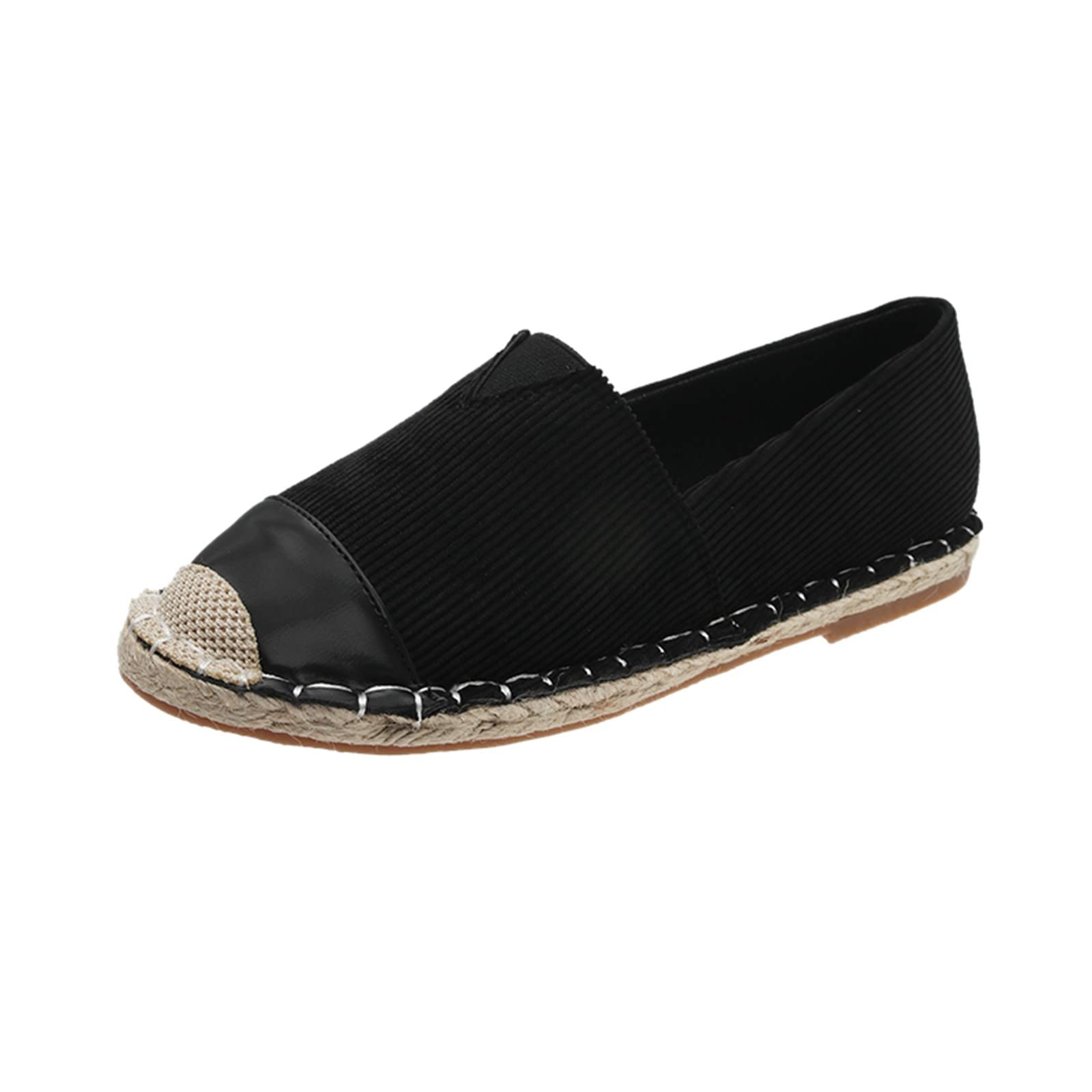 Stylish Women's Casual Slip-On Shoes - Breathable & Comfortable for Outdoor, Leisure & Athletic Wear - Perfect for Work, Travel & Everyday Use (Black, Size 8.5)