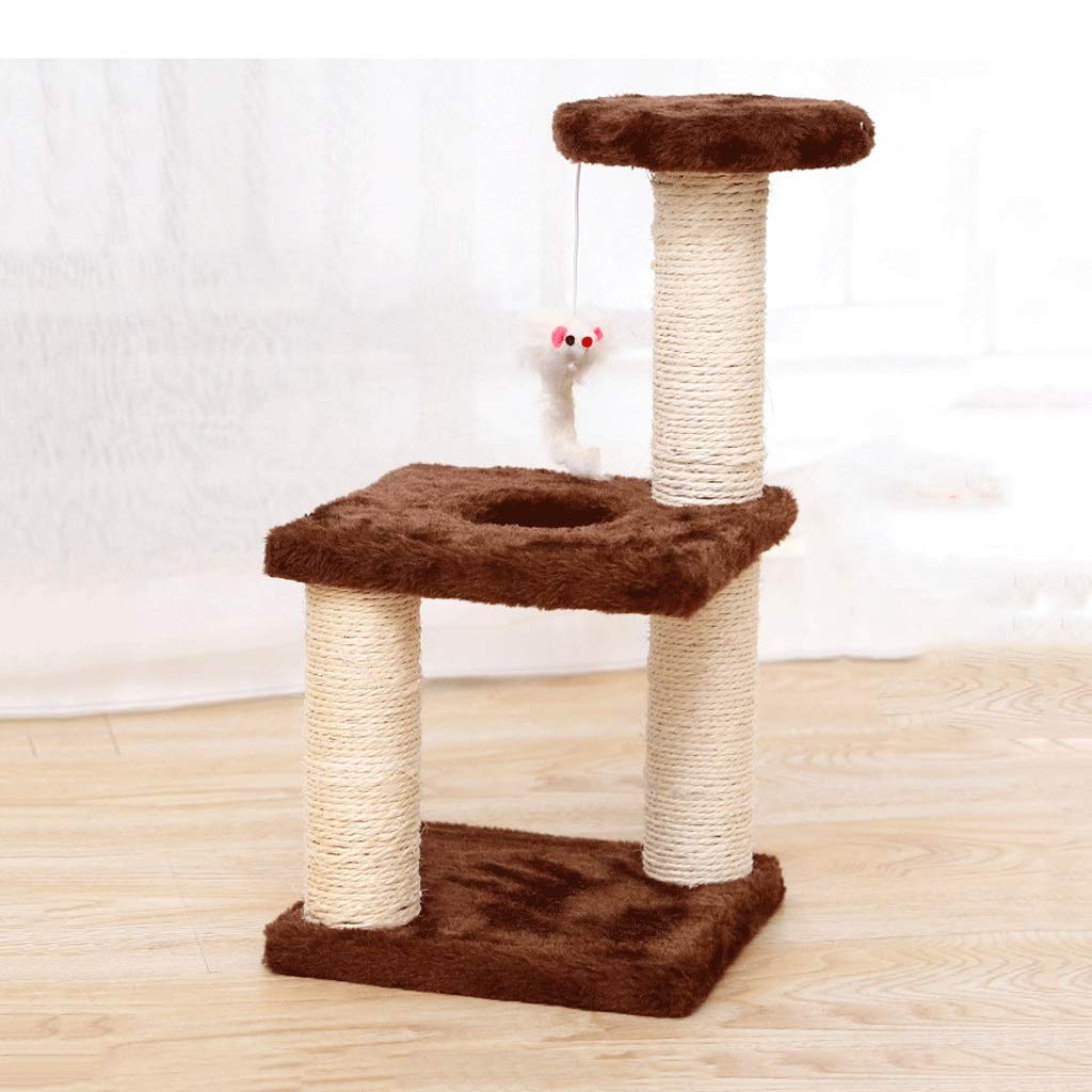 FEGOCLT 3-Tier Cat Climbing Frame with Scratching Posts - Multi-Level Kitten Playhouse for Climbing, Scratching & Training - Perfect for Indoor Cats & Small Spaces