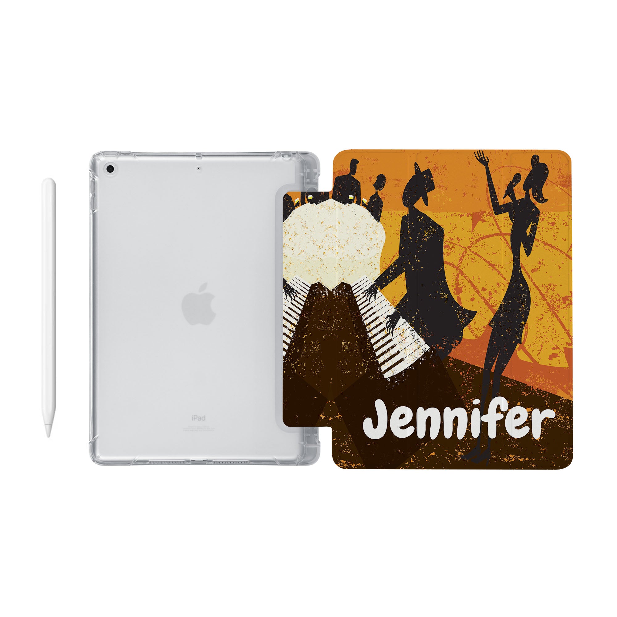 Premium iPad See-Through Clear Case with Music Design - Slim Protective Cover for iPad Air/Pro, Perfect for School, Work & Travel