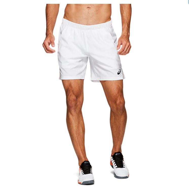 ASICS Men's Elite 7-Inch Running Shorts - Lightweight Athletic Shorts for Men, Quick-Dry Workout Shorts with Liner - White (Perfect for Running, Gym, Training & Sports)