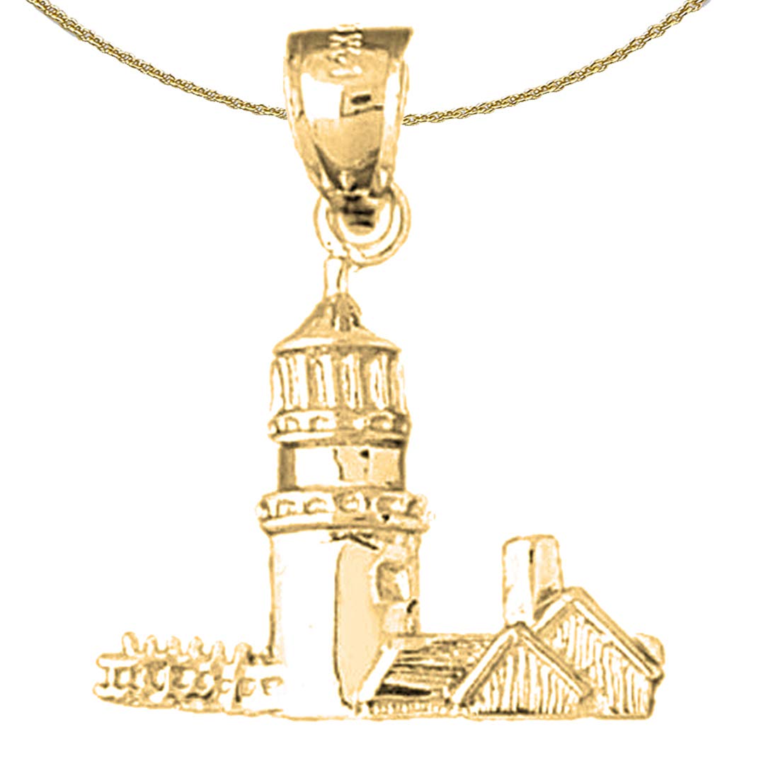 14K Yellow Gold-Plated 925 Sterling Silver Highland Light Pendant Necklace - 18 Inch Elegant Jewelry for Women, Perfect for Parties, Weddings & Special Occasions