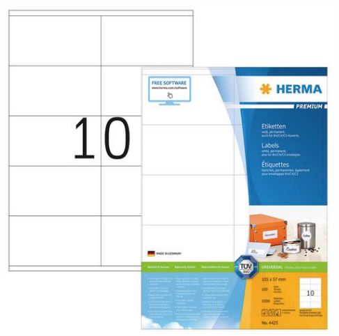 Premium A4 Shipping Labels 105 x 57mm (4.25