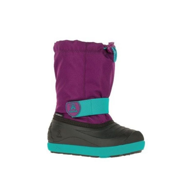 Kamik Jet Kids Snow Boots - Waterproof Winter Boots for Boys & Girls, Purple & Teal, EU 39 - Perfect for Snow Play, Sledding & Cold Weather Adventures
