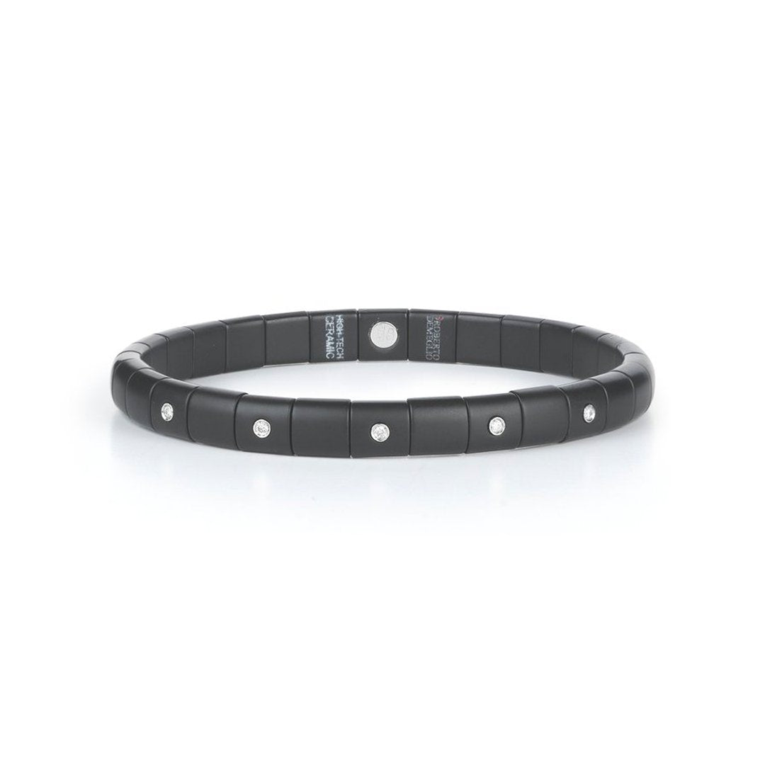 0.05 Carat Diamond Stretch Ceramic Bracelet for Women - Elegant Adjustable Tennis Bracelet for Daily Wear, Special Occasions & Gifts