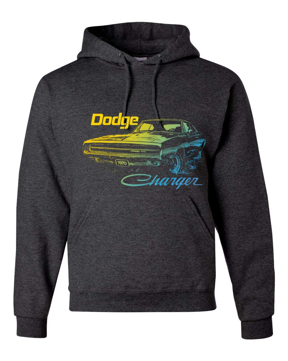 1970 Dodge Charger Classic Retro Graphic Hoodie for Men - Vintage Car Silhouette Pullover Sweatshirt - Perfect for Car Enthusiasts, Casual Wear & Gifts
