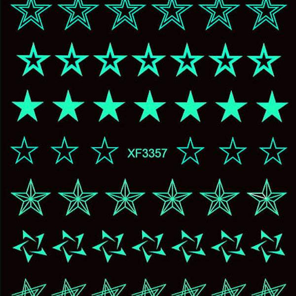 Glow-in-the-Dark Nail Art Stickers - Self-Adhesive Fluorescent Nail Decals for Party, Halloween & Night Events - Perfect for DIY Manicures & Nail Salon Use