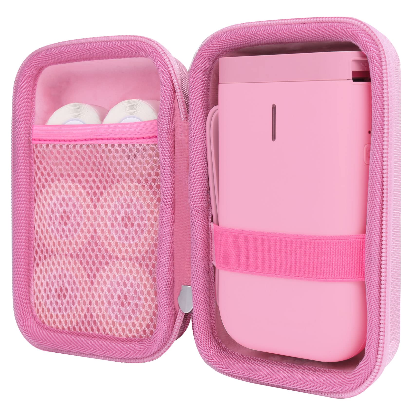 MUNBYN Bluetooth Label Maker Hard Storage Case - Replacement Protective Cover for NiiMbot D11 Wireless Label Printer, Portable Travel Case (Pink) - Ideal for Office, Home & On-the-Go Organization