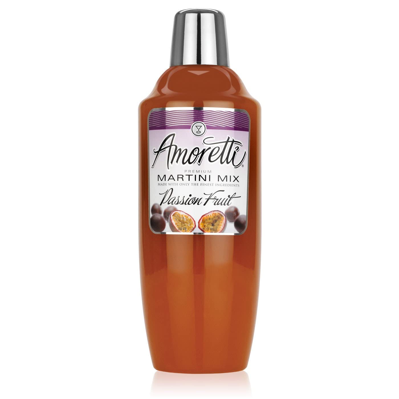 Amoretti Premium Passion Fruit Martini Mix - 28 oz Bottle (7 Servings) | Real Fruit, Gluten Free, Vegan & Kosher Cocktail Mixer | Perfect for Home Bars, Parties & Tropical Themed Events