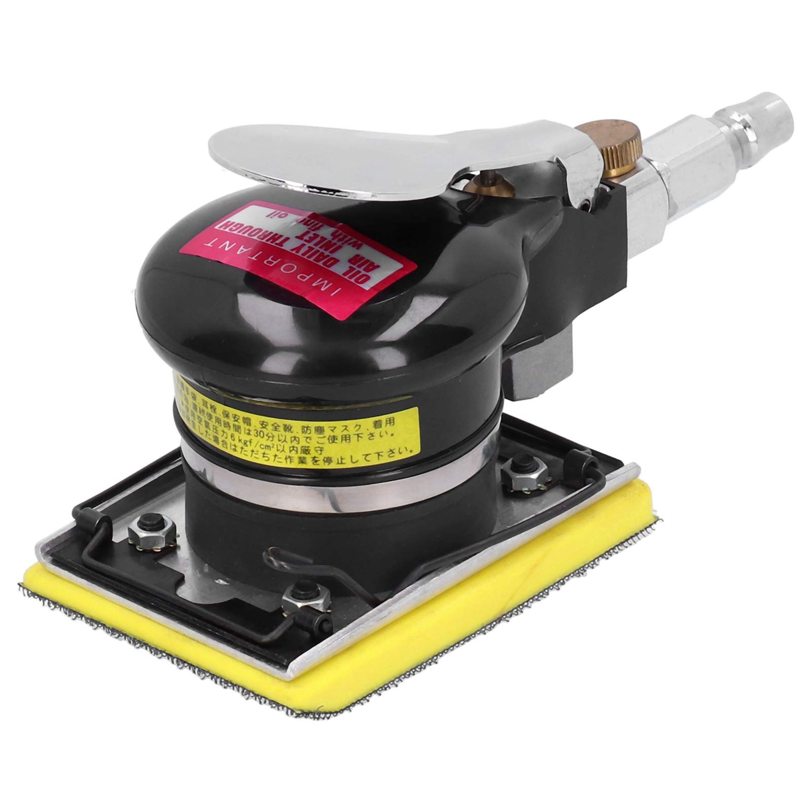 Durable Zinc Alloy & Rubber Air Sander - 1/4in Inlet Manual Polishing Machine for Metal, Wood & Auto Body Work | Compact Mini Air Tool for DIY & Professional Finishing
