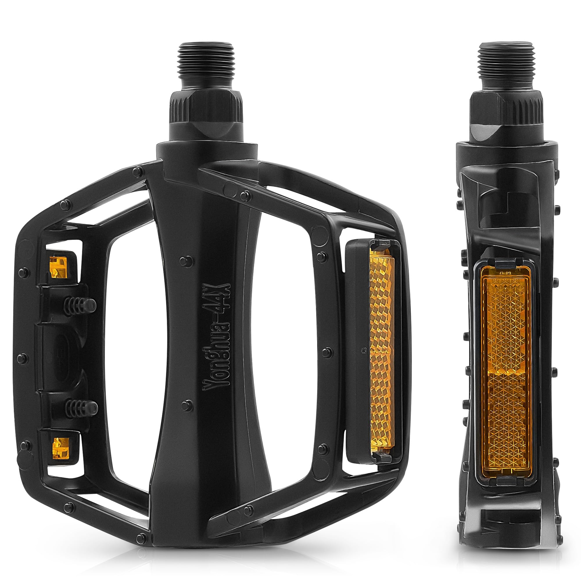 VIRIBUS 9/16 Inch Bike Pedals - Lightweight Aluminum Alloy/PP Bicycle Pedals with Non-Slip Platforms & Reflectors, Waterproof BMX Pedals for Road Bikes, Mountain Bikes, Tricycles, Electric Bikes & Kids Bikes - Perfect for Commuting, Off-Roading & Family Cycling