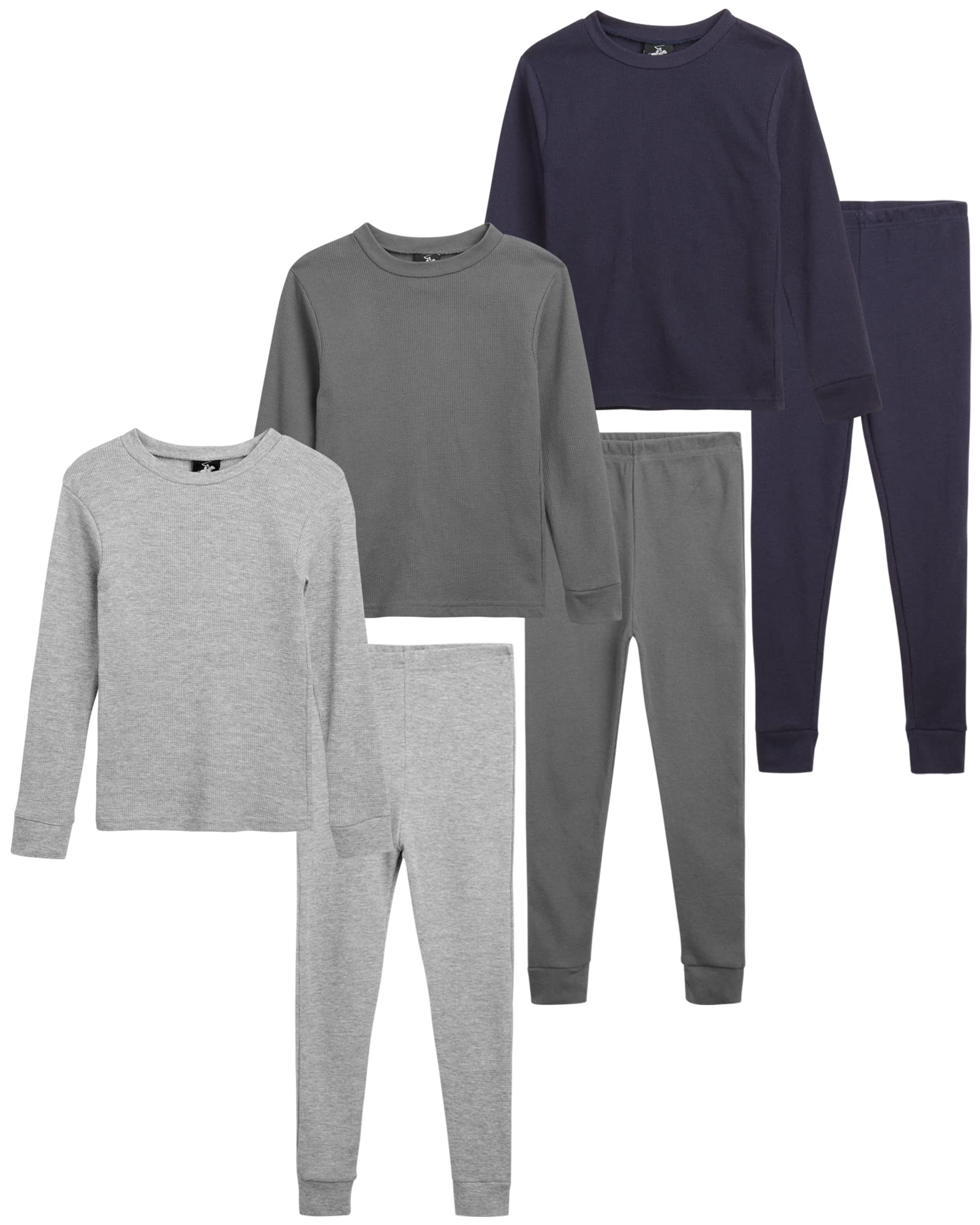 Beverly Hills Polo Club Boys' Thermal Underwear Set - 6 Piece Waffle Knit Top & Long Johns (2T-18) | Warm Winter Base Layer for Kids | Perfect for Cold Weather, Outdoor Activities & School