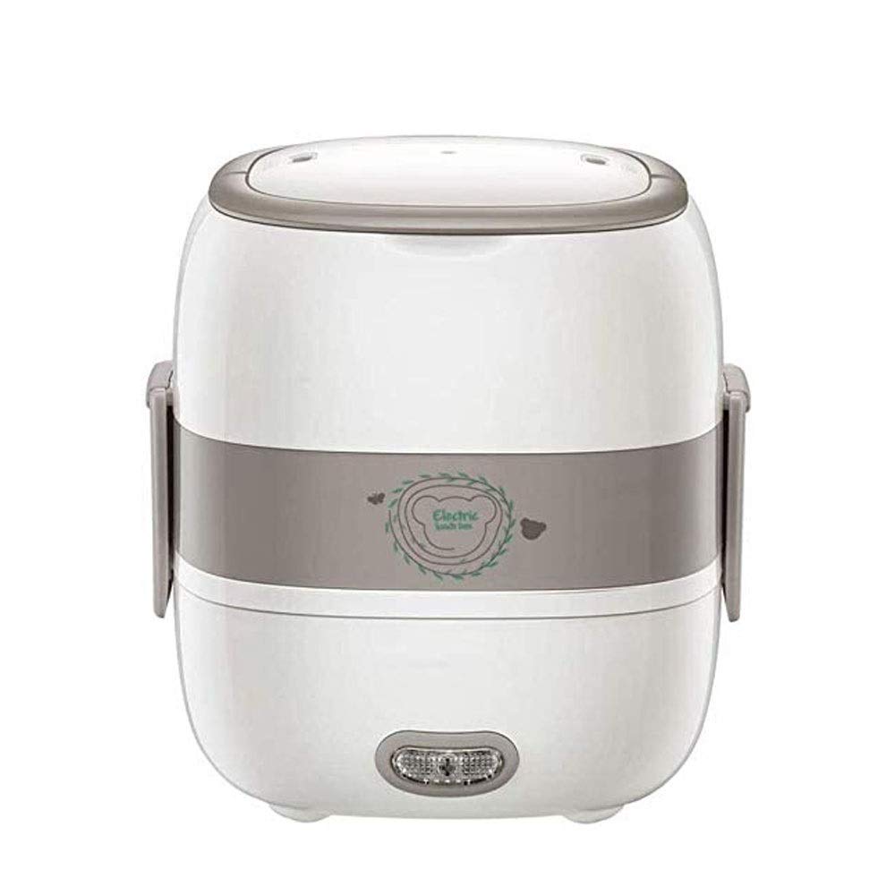 Portable Electric Lunch Box - QIN Car Food Warmer with Double Layer Ceramic & Stainless Steel Container | Insulated Heating for Office, Travel & Camping Meals | BPA-Free & Easy to Clean