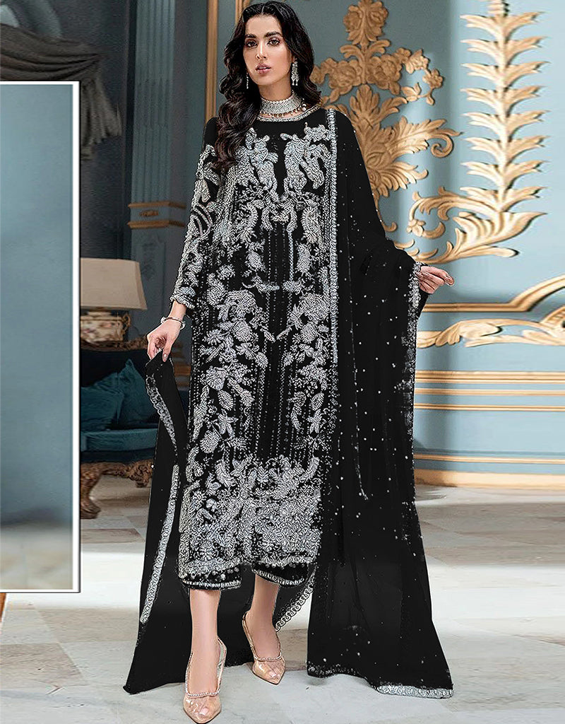 Black Organza Silk Pants for Women - Straight Leg Formal Trousers for Office, Evening Events & Special Occasions