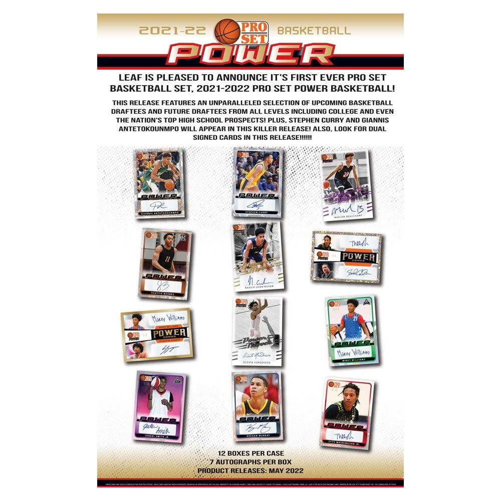 21/22 Leaf Pro Set Power Basketball Hobby Box - 24 Packs with Autograph & Memorabilia Cards - Perfect for Collectors, Investors & Fantasy Sports Fans - Great Gift for NBA Enthusiasts & Card Trading Events
