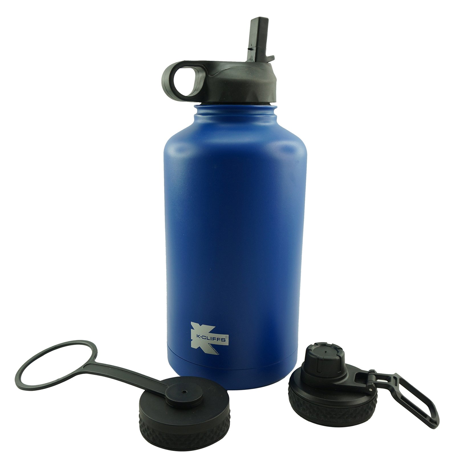K-Cliffs Double Wall Vacuum Insulated Stainless Steel Water Bottle - 20oz/500ml BPA Free Sports & Travel Thermo Flask with 3 Lids (Straw, Coffee, Sport Cap) - Perfect for Gym, Hiking, Office & Outdoor Activities
