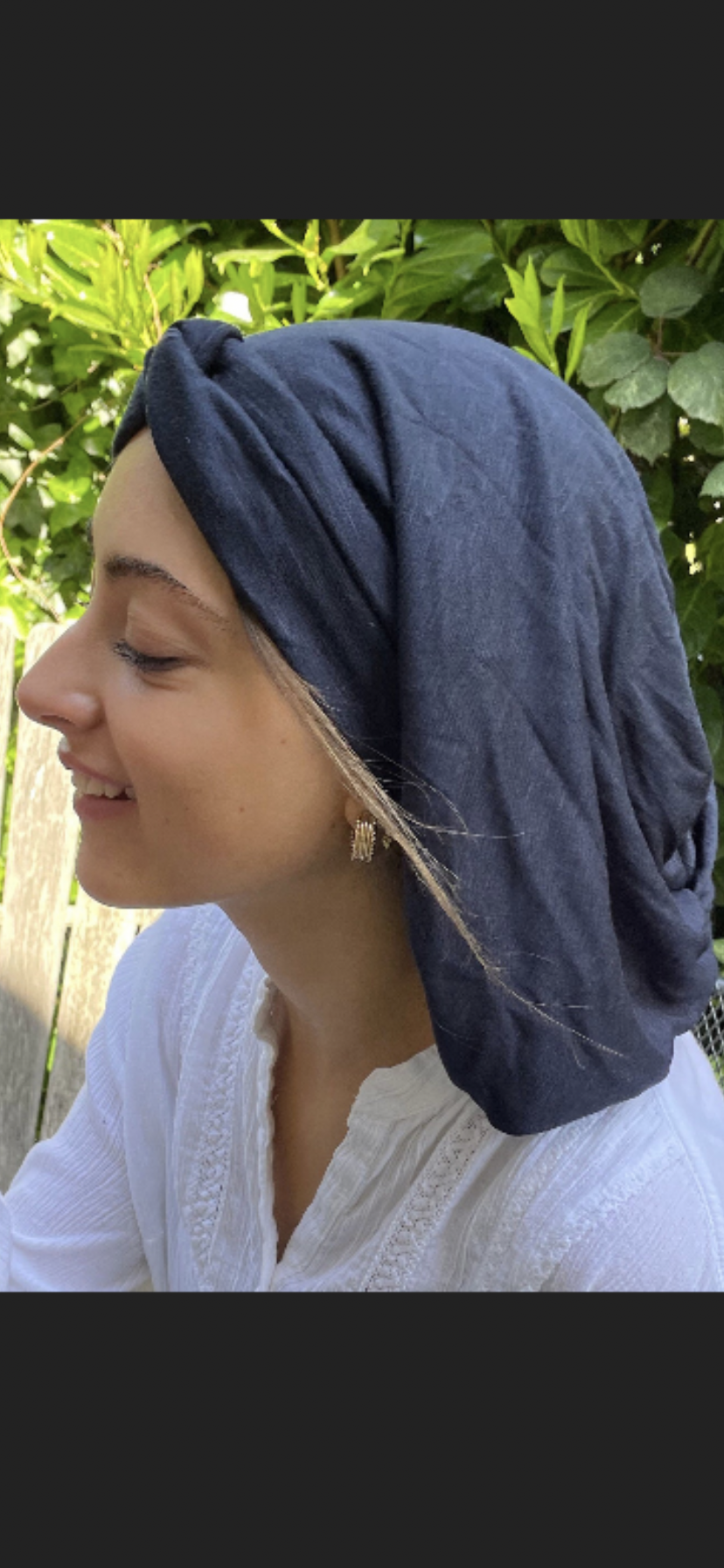 Premium Navy Blue Snood Turban - Renaissance Style Headscarf for Women | Jewish, Muslim, Christian & African Headwear | Made in USA | Perfect for Religious Ceremonies, Cultural Events & Everyday Fashion