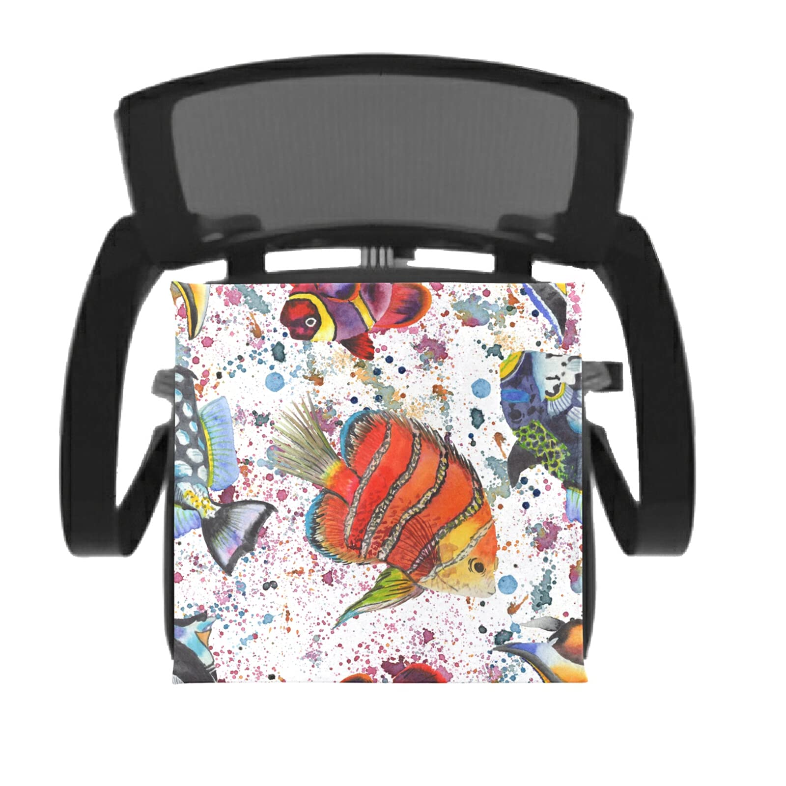 Memory Foam Seat Cushion for Chairs - Washable Comfort Pad for Dining, Kitchen & Office Chairs - Tropical Fish Design - Perfect for Home, Office & Back Pain Relief
