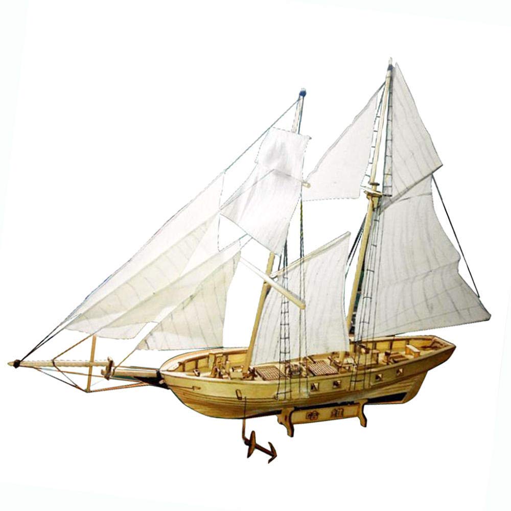 JHSHENGSHI 15 Inch 1/130 Scale Wooden Ship Model Kit - Medieval Sailboat DIY Building Kit for Adults & Teens | Perfect for Home Decoration, Collectors & Hobbyists