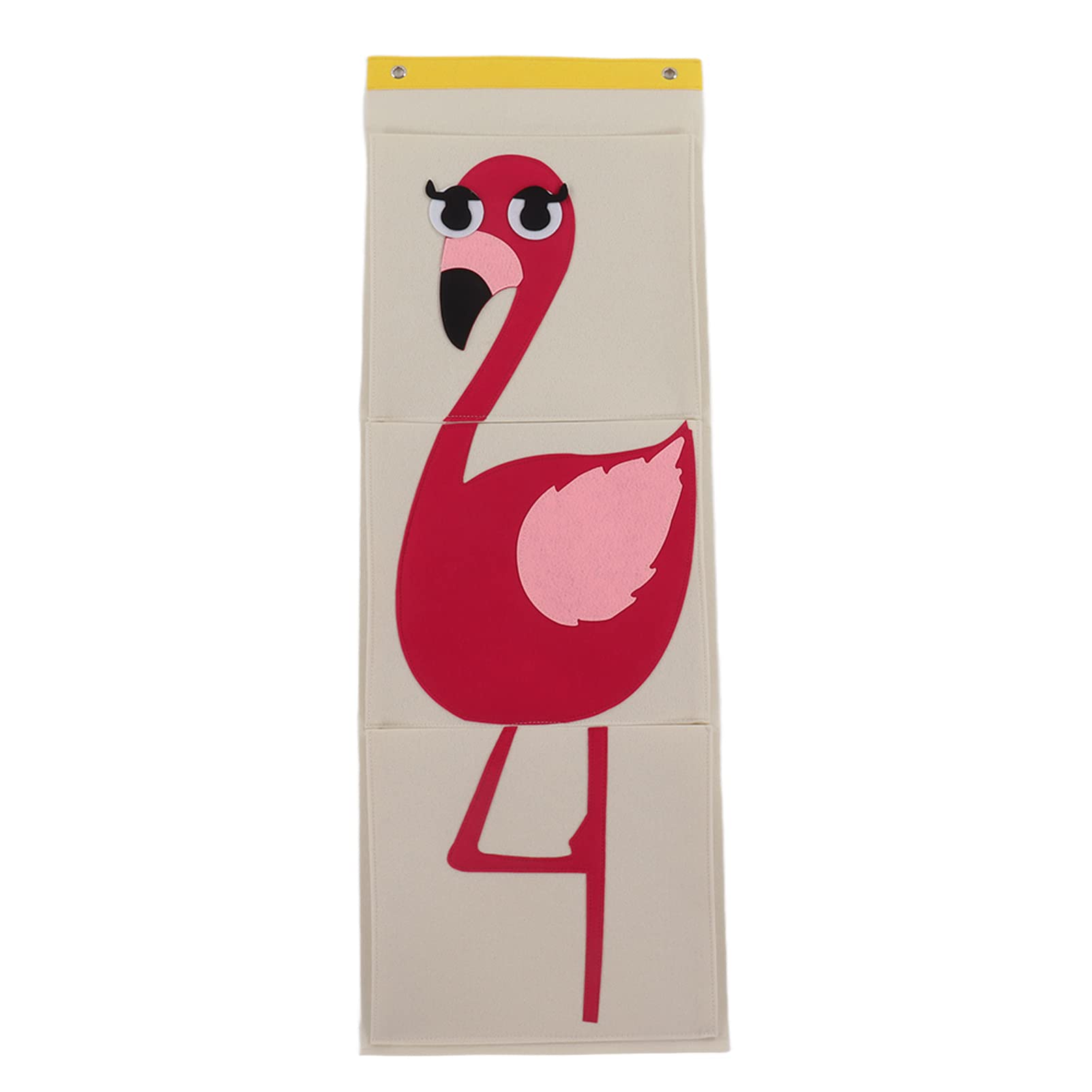 Wall Mounted Storage Organizer - 3-Tier Over Door Hanging Closet Bag with Cute Cartoon Felt Animal Design for Wardrobe, Nursery & Kids Room (Red) | Space-Saving Solution for Toys, Accessories & Baby Essentials