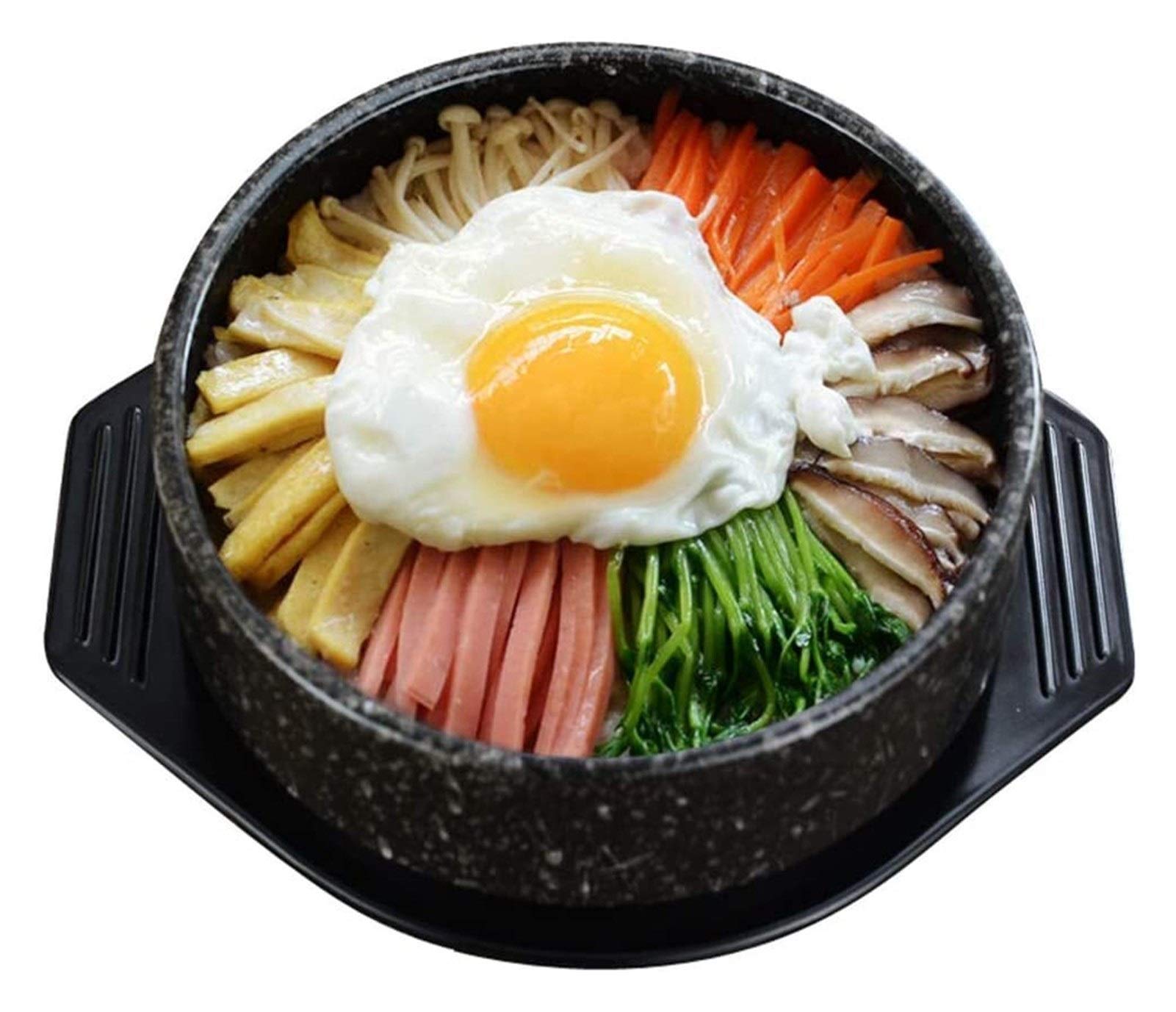 Handcrafted Speckled Ceramic Casserole Pot with Lid - Korean Stone Bowl for Bibimbap, Hot Pot & Rice Cooking | Dolsot Soup Pot, Donabe Rice Cooker | Perfect for Korean BBQ, Home Cooking & Restaurant Use