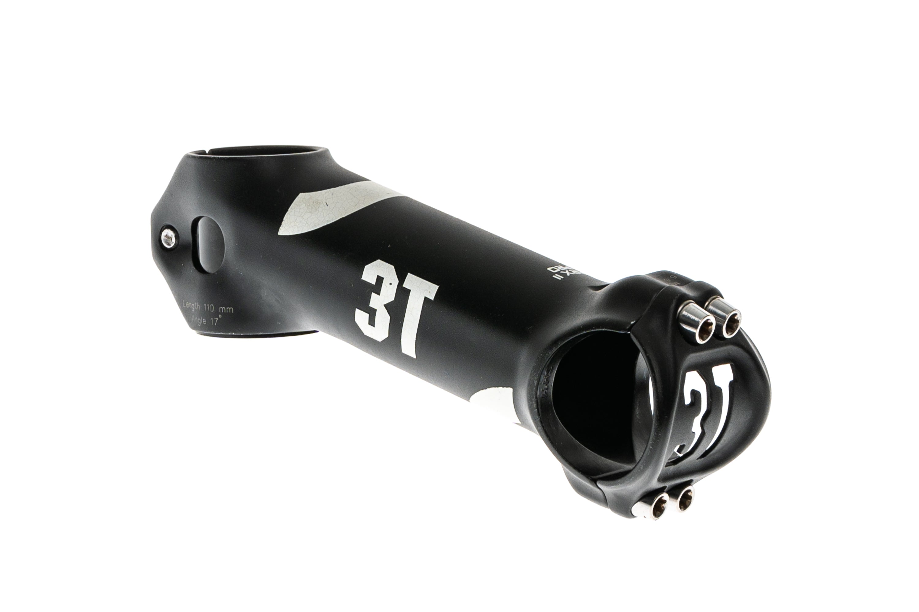 3T ARX II Pro Aluminum Bike Stem - 31.8mm Clamp, 110mm Length, 17 Degree Angle - Lightweight Black MTB/Road Bicycle Handlebar Stem for Cycling & Racing Performance