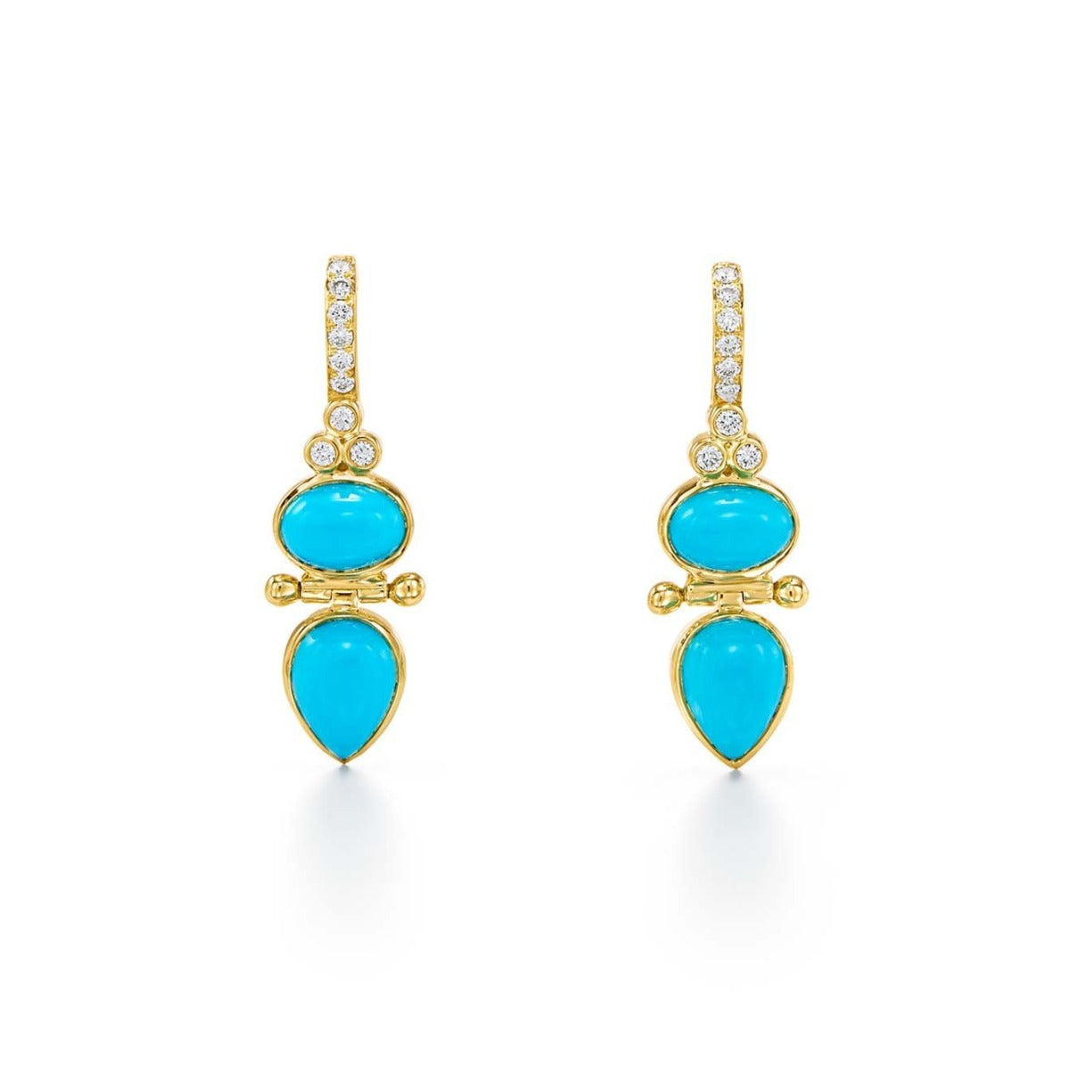 Turquoise Dynasty Drop Earrings by Temple St. Clair – Handcrafted Gemstone Jewelry for Women, Elegant Dangling Earrings for Parties, Weddings & Special Occasions