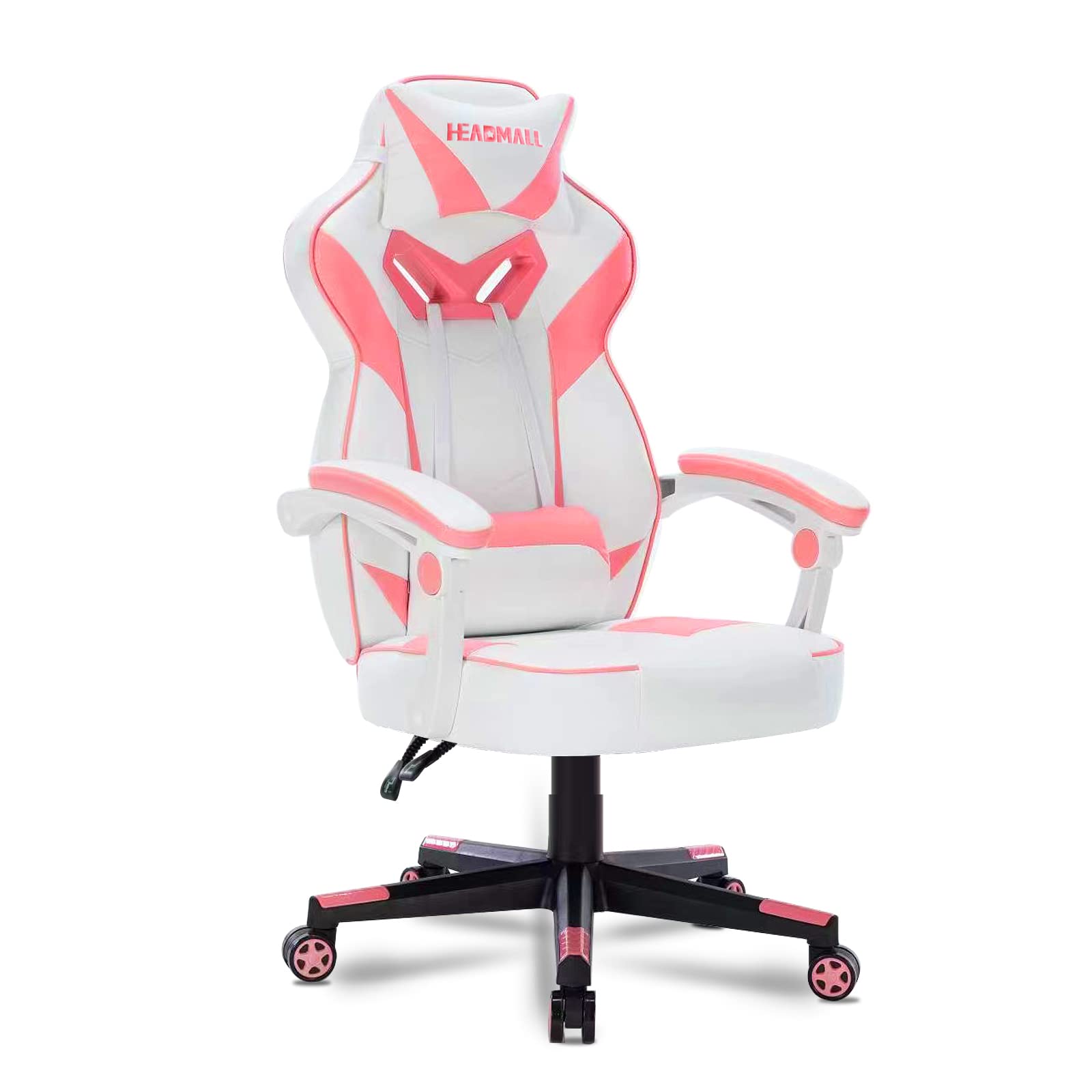 Pink Gaming Chair for Girls - Ergonomic Office Desk Computer Chair with Adjustable High Back, Lumbar Support & Headrest - Perfect for Gaming, Streaming & Home Office Work