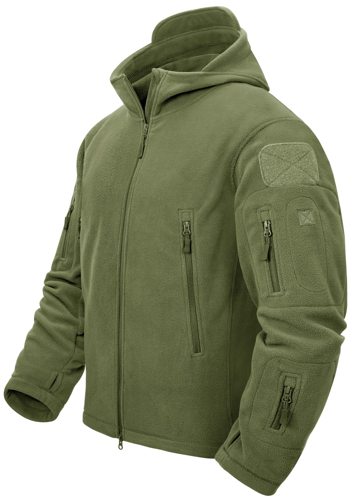 TACVASEN Men's Tactical Fleece Hooded Jacket - Warm Winter Outdoor Jacket for Hiking, Camping & Casual Wear | Water-Resistant & Lightweight Cold Weather Gear