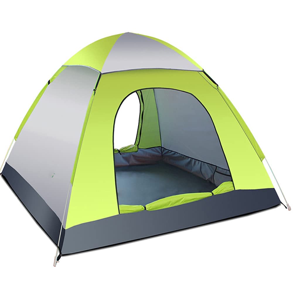 QHYXT 3-4 Person Pop-Up Camping Tent - Lightweight Orange Dome Tent with Easy Setup, Waterproof & Portable for Outdoor Adventures, Beach, Picnics & Backpacking
