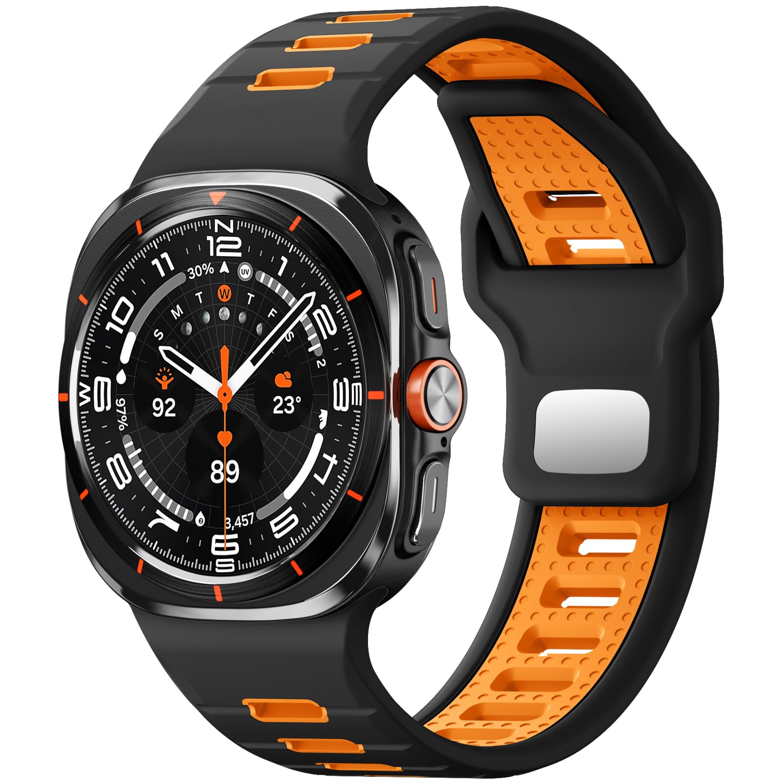Odbeai Soft Silicone Sport Band for Samsung Galaxy Watch Ultra 47mm - Breathable Waterproof Replacement Strap for Men - Perfect for Running, Swimming & Everyday Wear