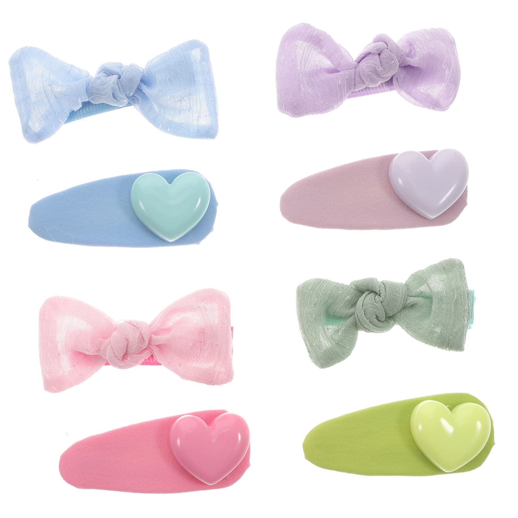 SUPVOX 8pcs Toddler Hair Clips Set - Cute Bow & Heart Hair Barrettes for Girls, Women's Hair Accessories, French Spring Barrette for Kids (Perfect for Parties, School, Daily Styling)